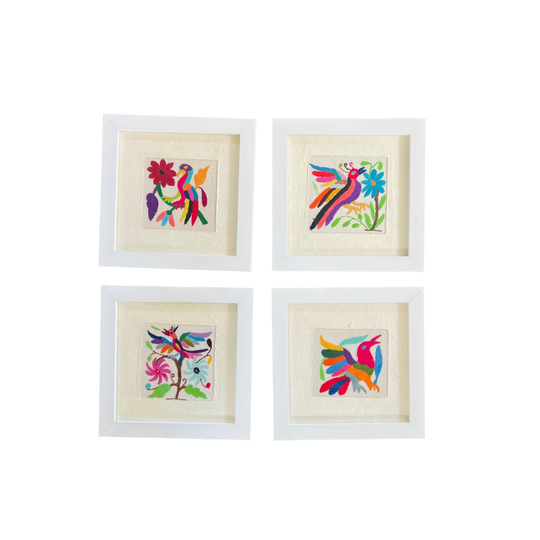 Otomí Amate Embroidered Assorted Art Textile Wall Decor Unframed - Mexico