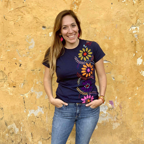 Luzy Hand Embroidered Fitted T-Shirt - Mexico