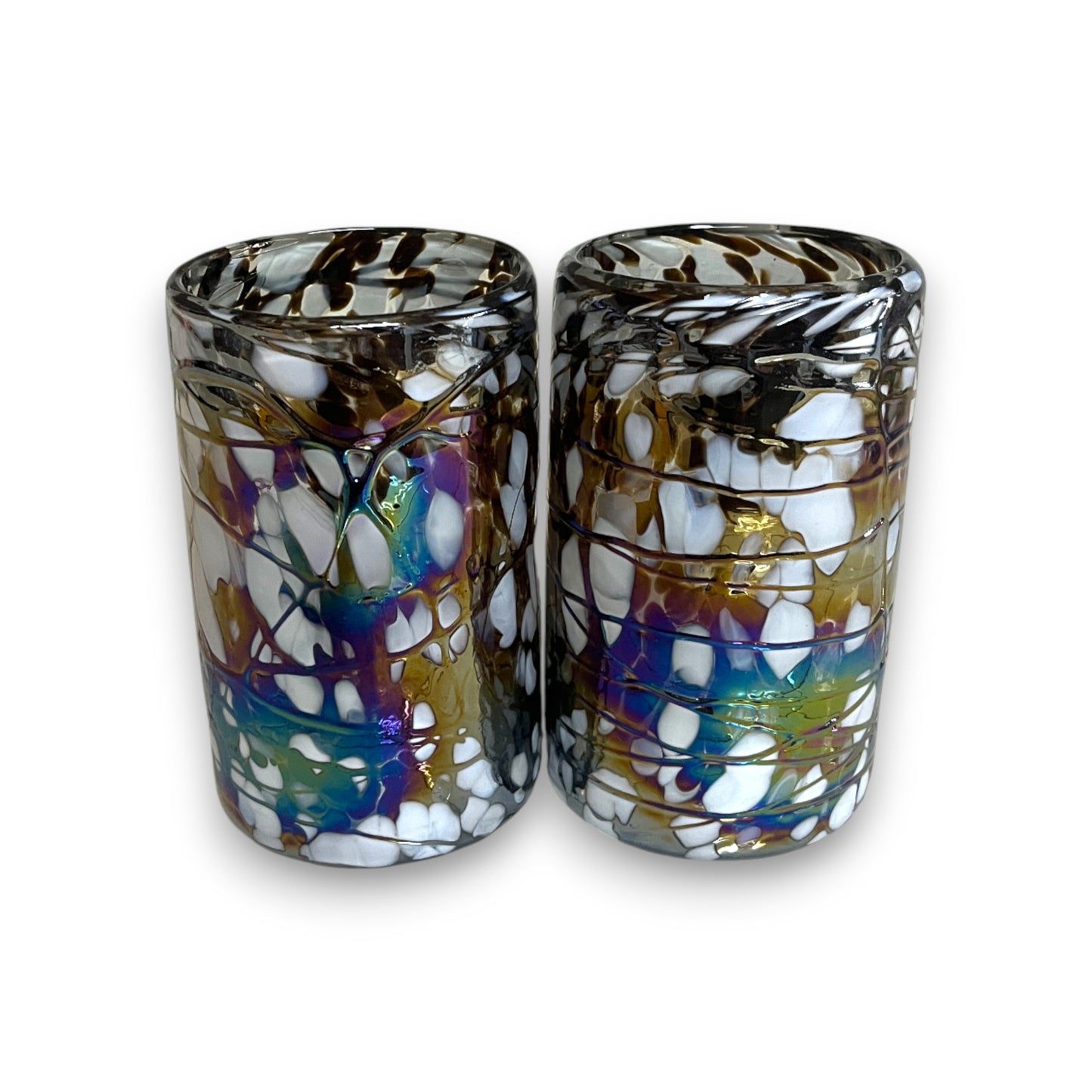 Pearlescent Swirl Hand-Blown Glass | Mexican Mocha Mix Tumbler