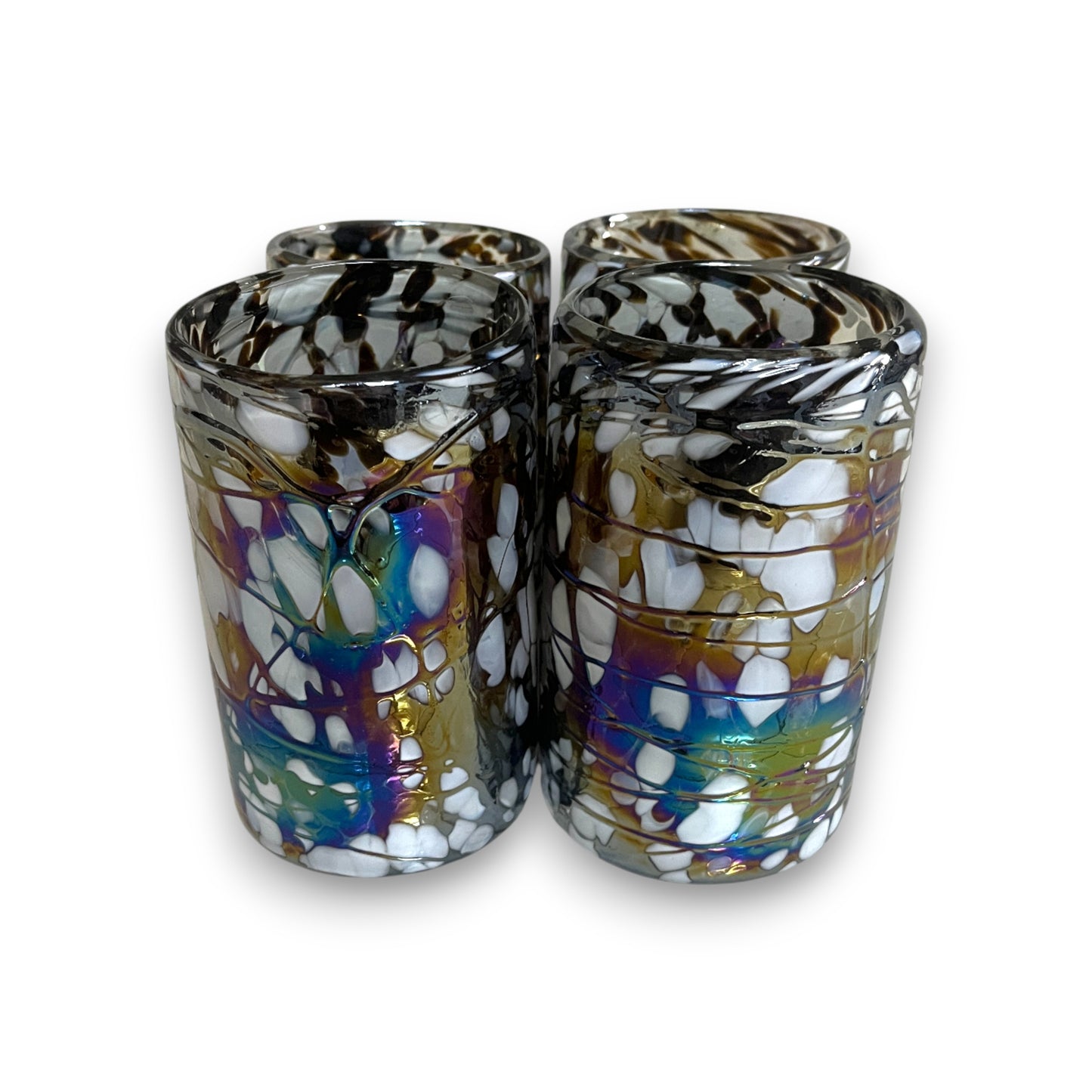 Pearlescent Swirl Hand-Blown Glass | Mexican Mocha Mix Tumbler