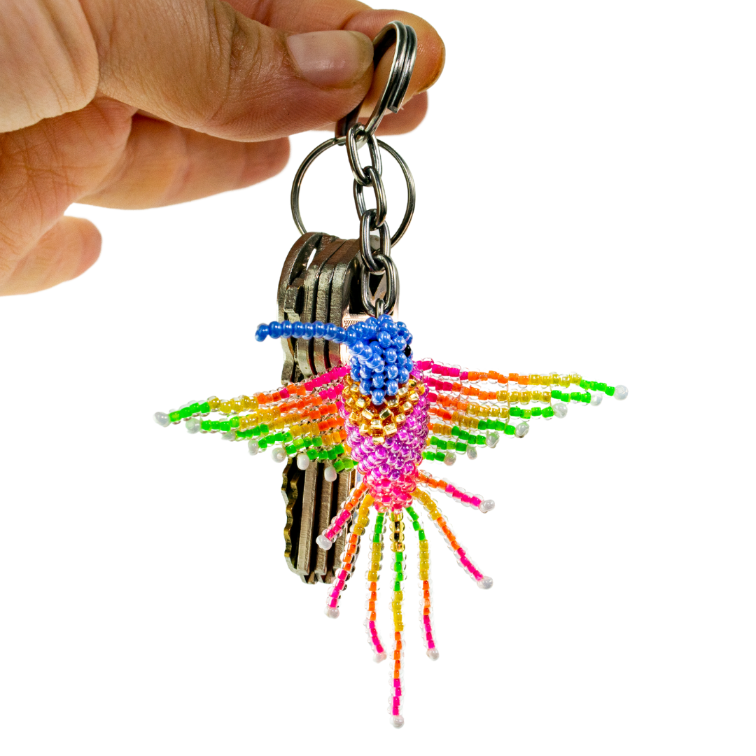 Baby Hummingbird Seed Bead Key Chain - Mexico