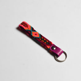Friendship Macrame Woven Leather Loop Key Chain - Mexico