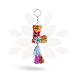 Alphabet Letter Embroidered Boho Keychain | Bag Charm - Mexico