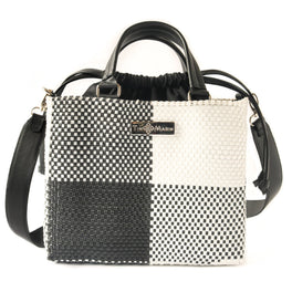 Lucy Medium Woven Crossbody Drawstring Bag