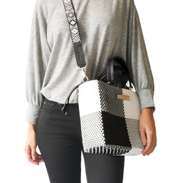 Lucy Medium Woven Crossbody Drawstring Bag
