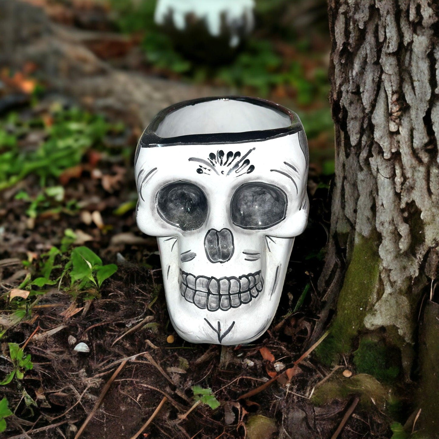 Mexican Handmade Skull Planter | Spooky Home Decor