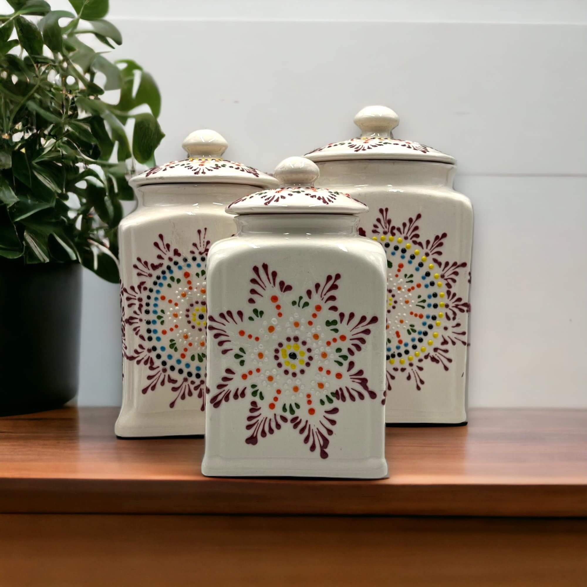 Handmade Talavera Canister Set | Mexican Pottery