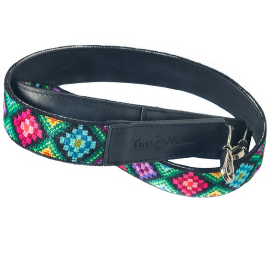 Mai Woven Bag Strap - Multi with Leather