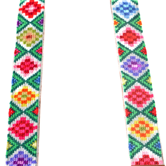 Mai Woven Bag Strap - Multi with Leather
