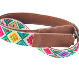 Mai Woven Bag Strap - Multi with Leather