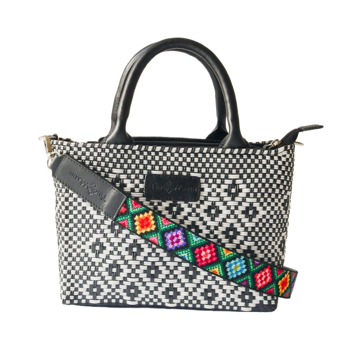 Mai Woven Bag Strap - Multi with Leather