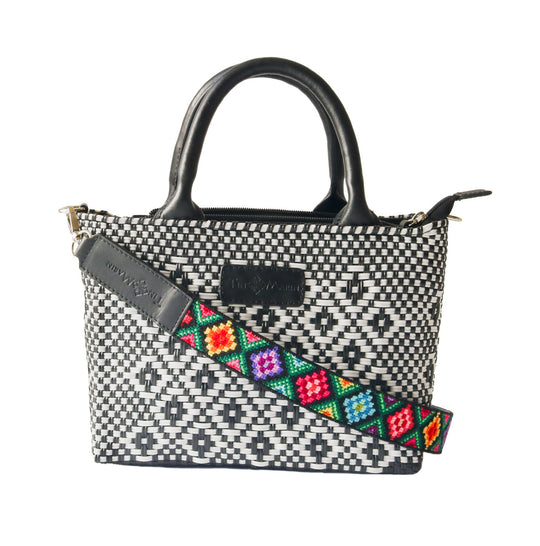 Mai Woven Bag Strap - Multi with Leather