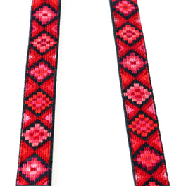 Mai Woven Bag Strap - Poppy with Leather