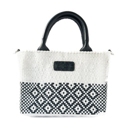 White Small Woven Crossbody Bag