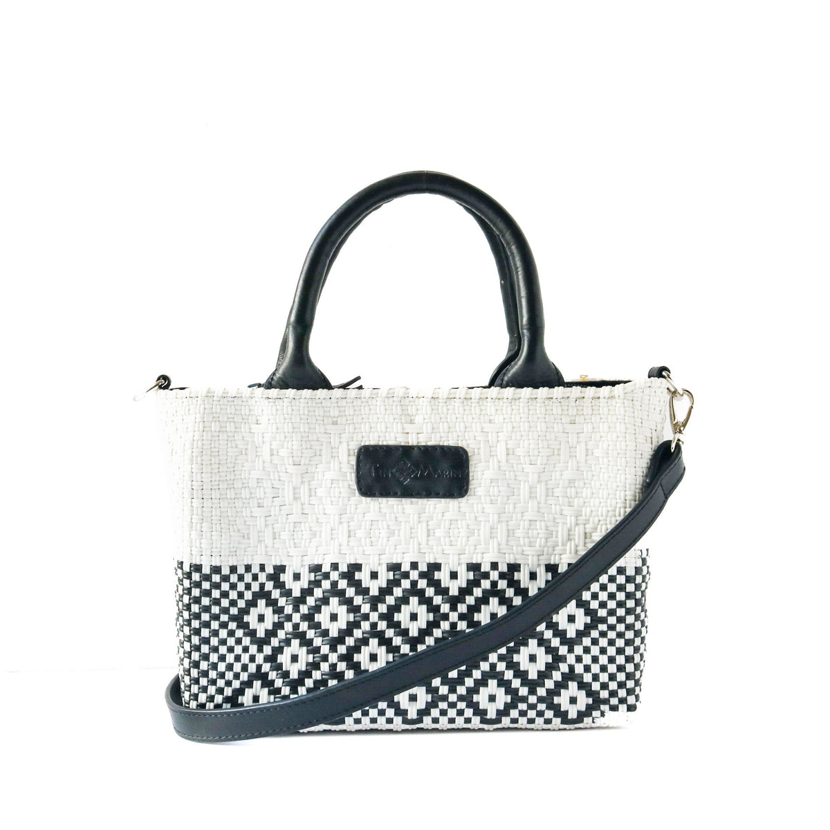 White Small Woven Crossbody Bag