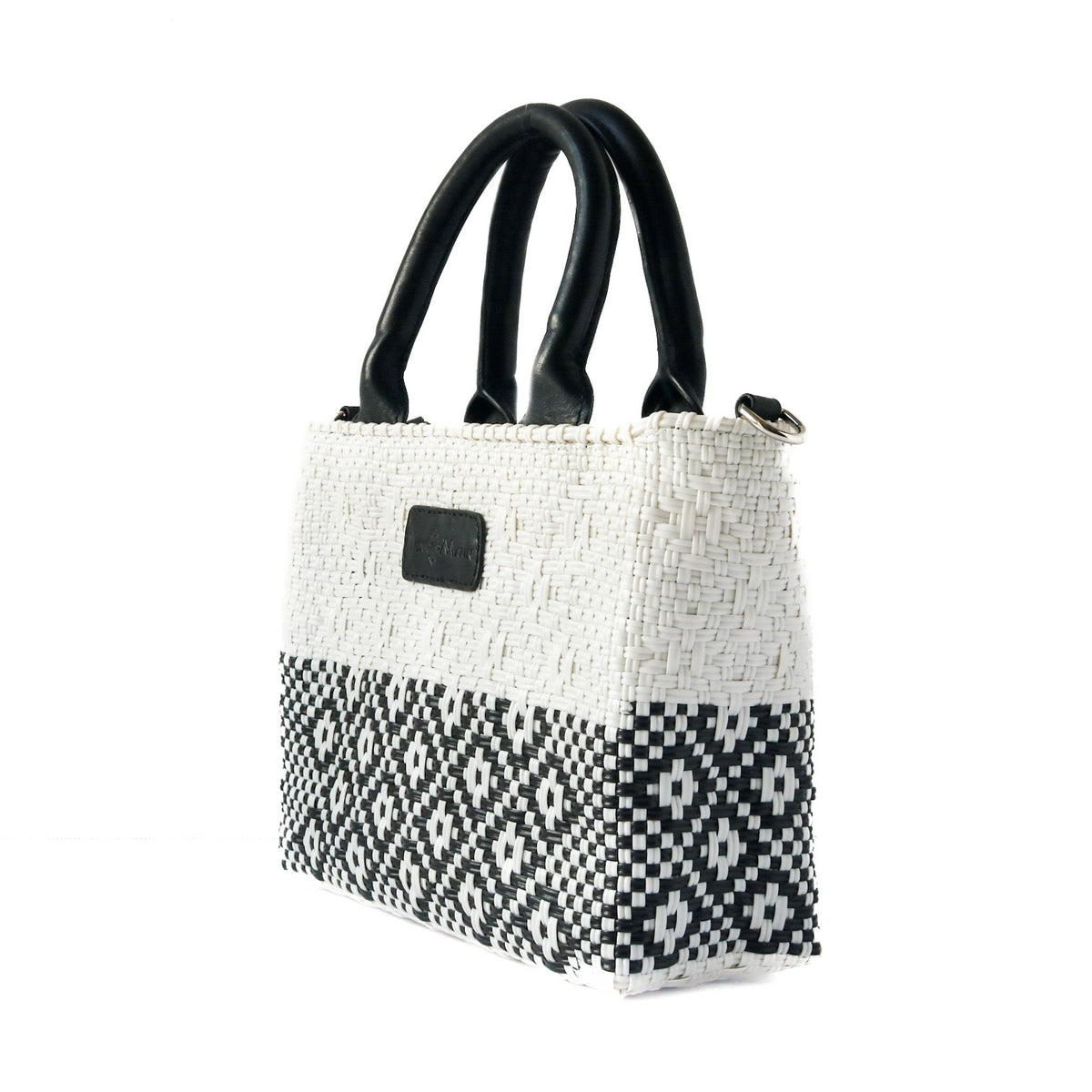 White Small Woven Crossbody Bag