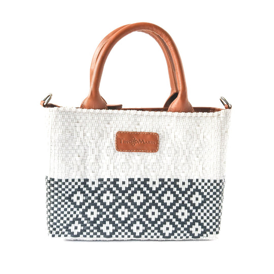 White Small Woven Crossbody Bag