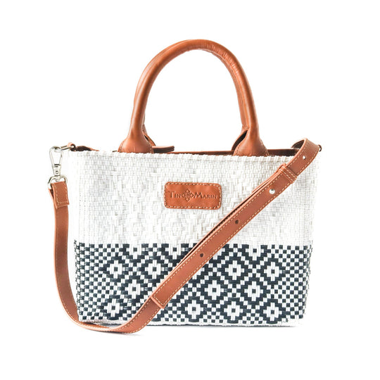 White Small Woven Crossbody Bag