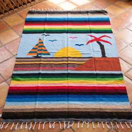 Coronado Sailboat Mexican Blanket