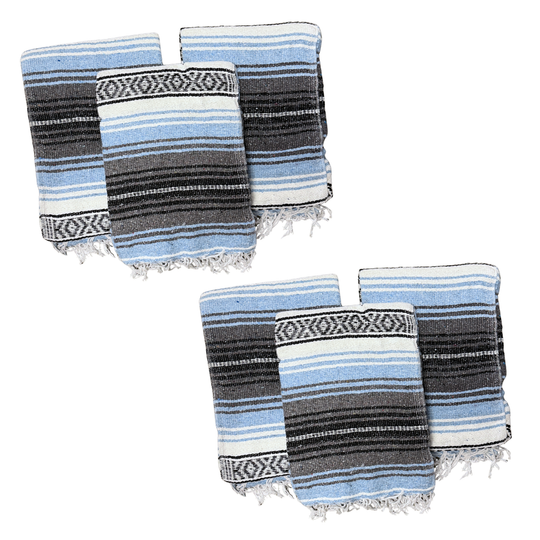 Light Blue Mexican Falsa Blanket