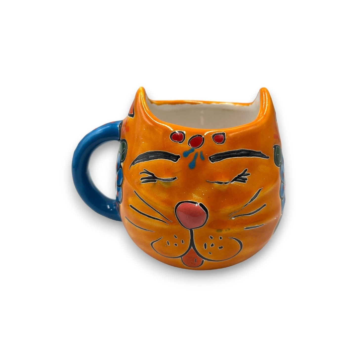 Talavera Cat Coffee Cup | Hand-Painted Talavera Mug