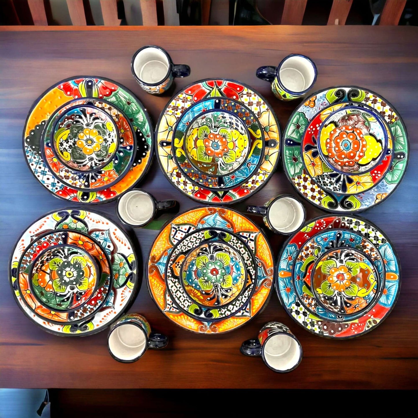 26-Piece Talavera Dinnerware Set | Vibrant Floral