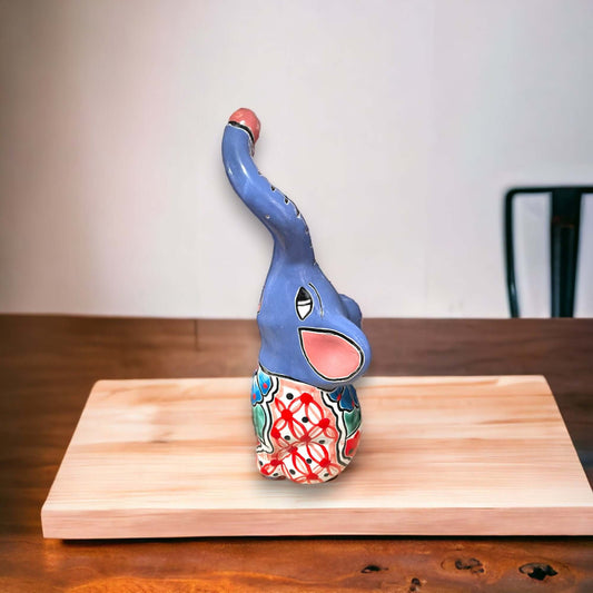 Talavera Elephant Statue - Hand-Painted Art