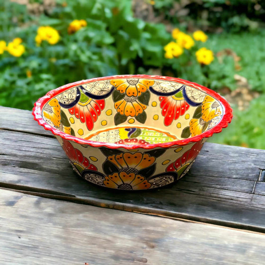 Talavera Fruit Bowl | Handcrafted Mexican Pottery with Colorful Art