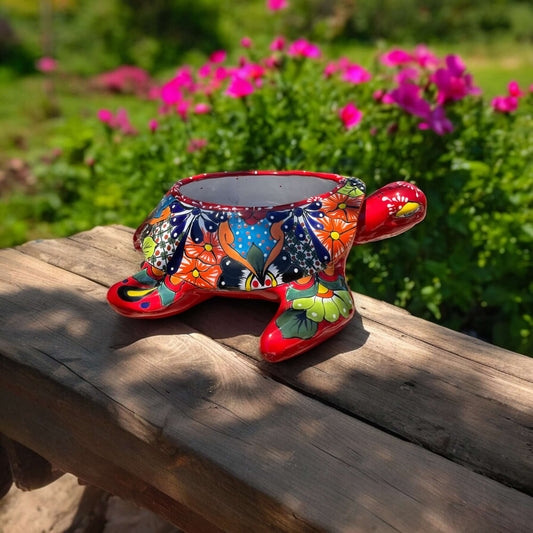 Talavera Sea Turtle Planter | Handcrafted Pot