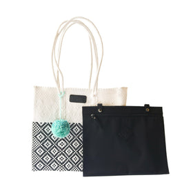 White Woven Tote