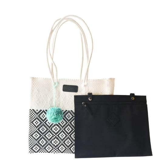 White Woven Tote