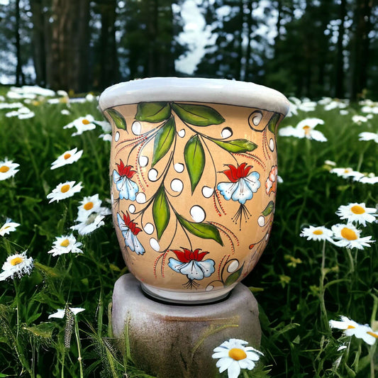 Vibrant Talavera Hand-Painted Flower Pot
