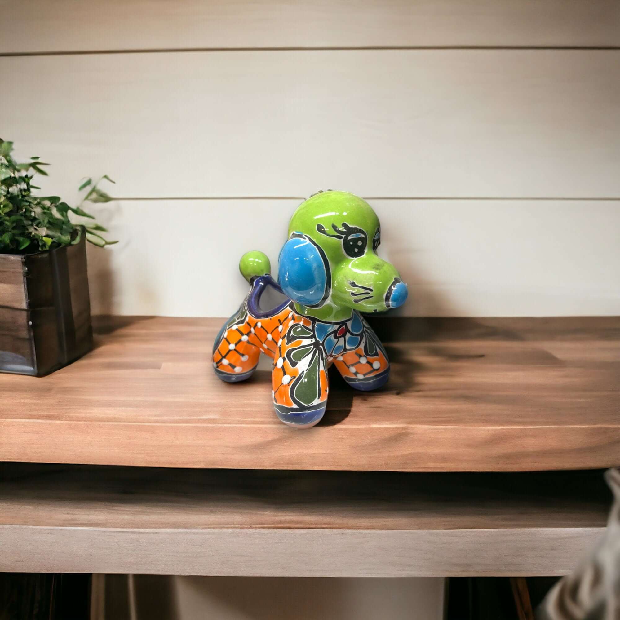 Vibrant Talavera Poodle Planter - Small & Hand-Painted
