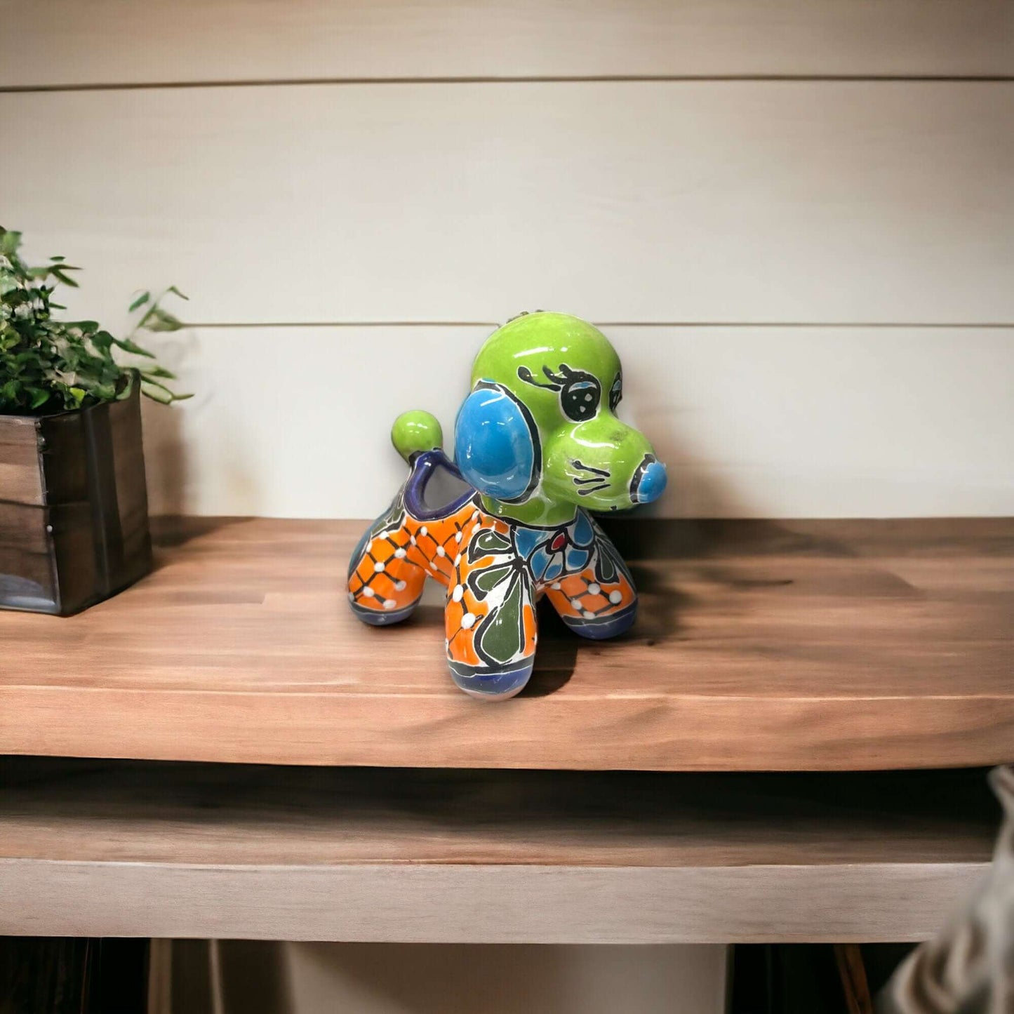 Vibrant Talavera Poodle Planter - Small & Hand-Painted