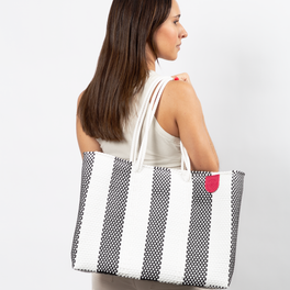 Zebra Woven Super Tote
