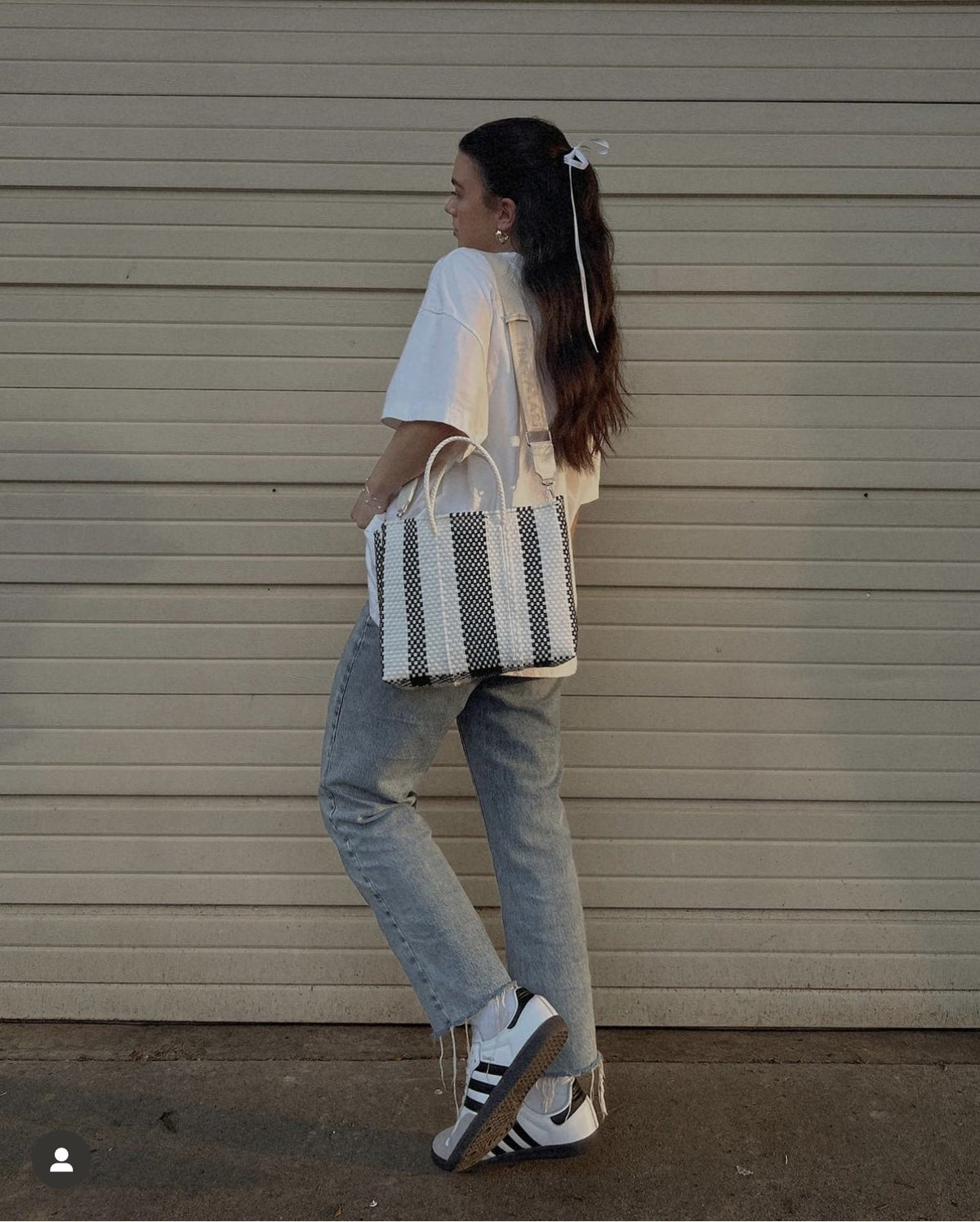Zebra Medium Woven Resort Crossbody Bag