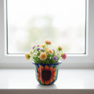 Mexican Talavera Sunflower Pot | Handcrafted Ceramic Planter