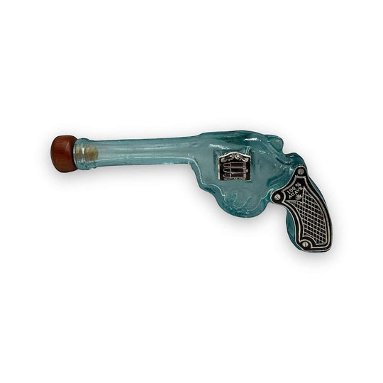 Handblown Mexican Revolver Decanter Set | Wooden Chest Display