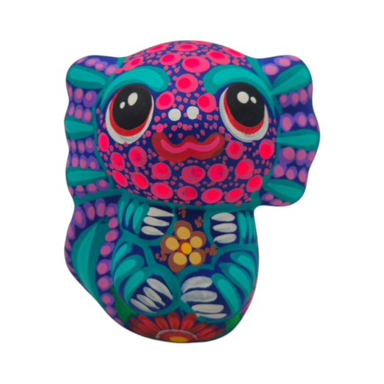 Alebrije Axolotl Figurine | Hand-Painted Mexican Folk Art featuring vibrant colors and intricate designs