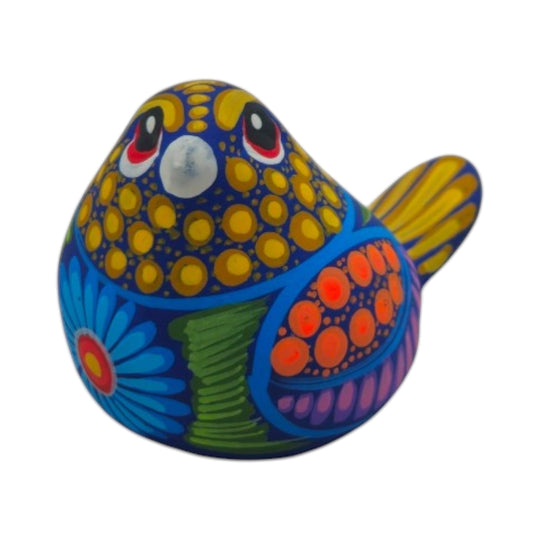 Alebrije Bird Figurine | Colorful Mexican Folk Art, handcrafted ceramic with vibrant colors and folk-art details.