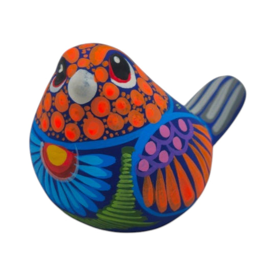 Alebrije Bird Figurine | Colorful Mexican Folk Art - Handcrafted ceramic bird with vibrant colors and details.