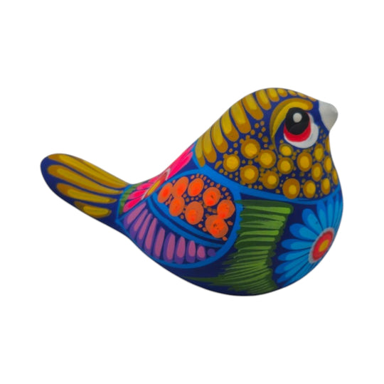 Alebrije Bird Figurine | Colorful Mexican Folk Art with vibrant colors and hand-painted finish.
