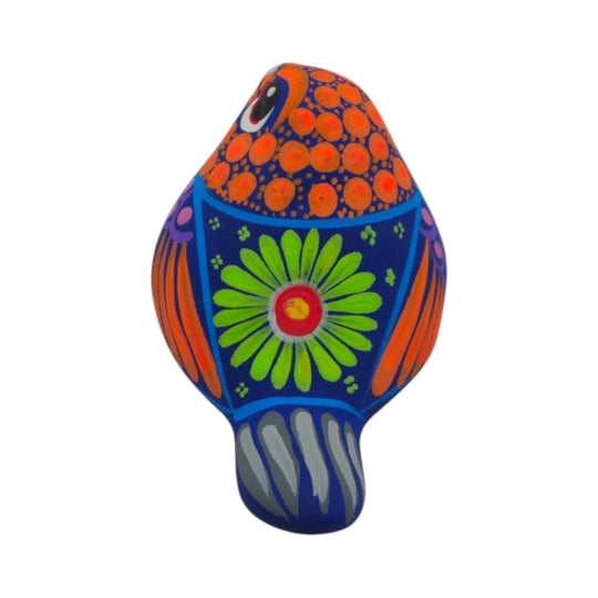 Alebrije Bird Figurine | Colorful Mexican Folk Art featuring vibrant hand-painted details and ceramic finish.