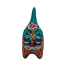 Alebrije Cat Figurine | Hand-Painted Ceramic Artwork showcasing vibrant Mexican folk art details.