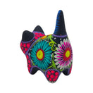 Alebrije Cat Figurine | Hand-Painted Ceramic Artwork featuring vibrant colors and floral designs.
