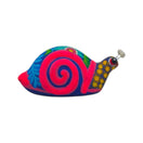 Hand-painted ceramic Alebrije snail figurine shown on a white background
