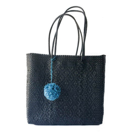All Black Woven Tote