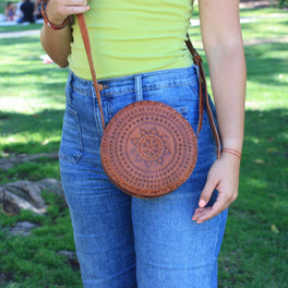 Aria Round Canteen Leather Purse - Mexico