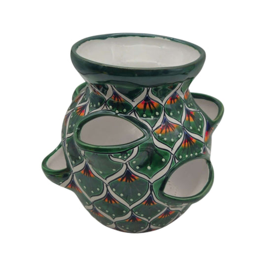 Talavera Strawberry Planter | Green Peacock Design