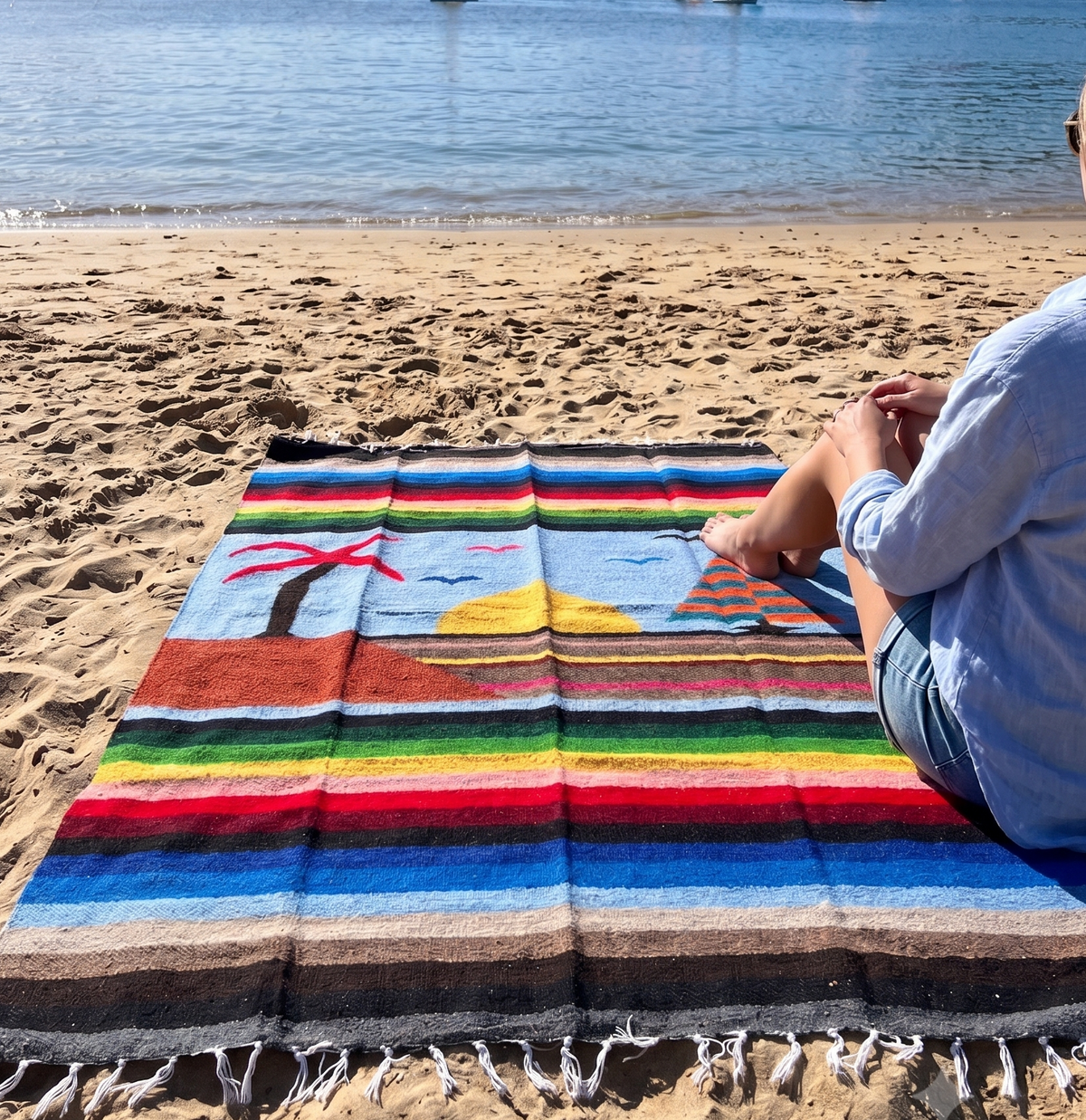 Coronado Sailboat Mexican Blanket